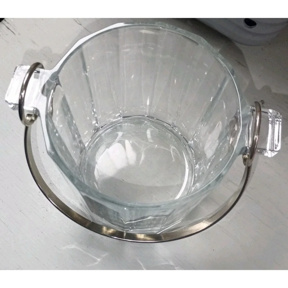 Vintage Italian Mid Century Modern Crystal Ice Bucket